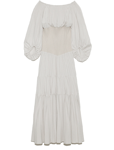 Linen-like Pleated Dress