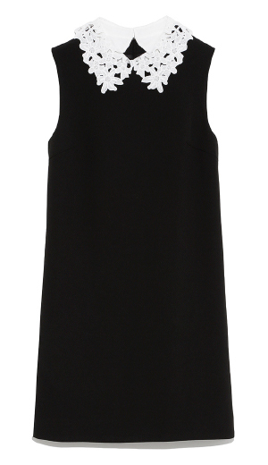 Collar Point Mini Dress black