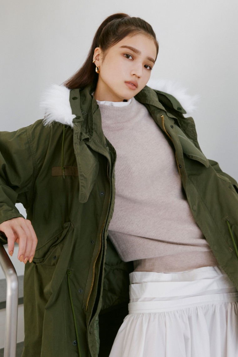 SNIDEL / ALPHA INDUSTRIES with SEIRA 今注目のSEIRAが着こなす