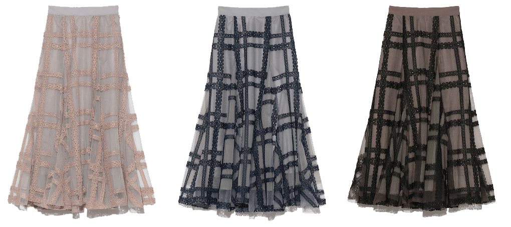 Tulle Embroidered Skirt 9,900yen